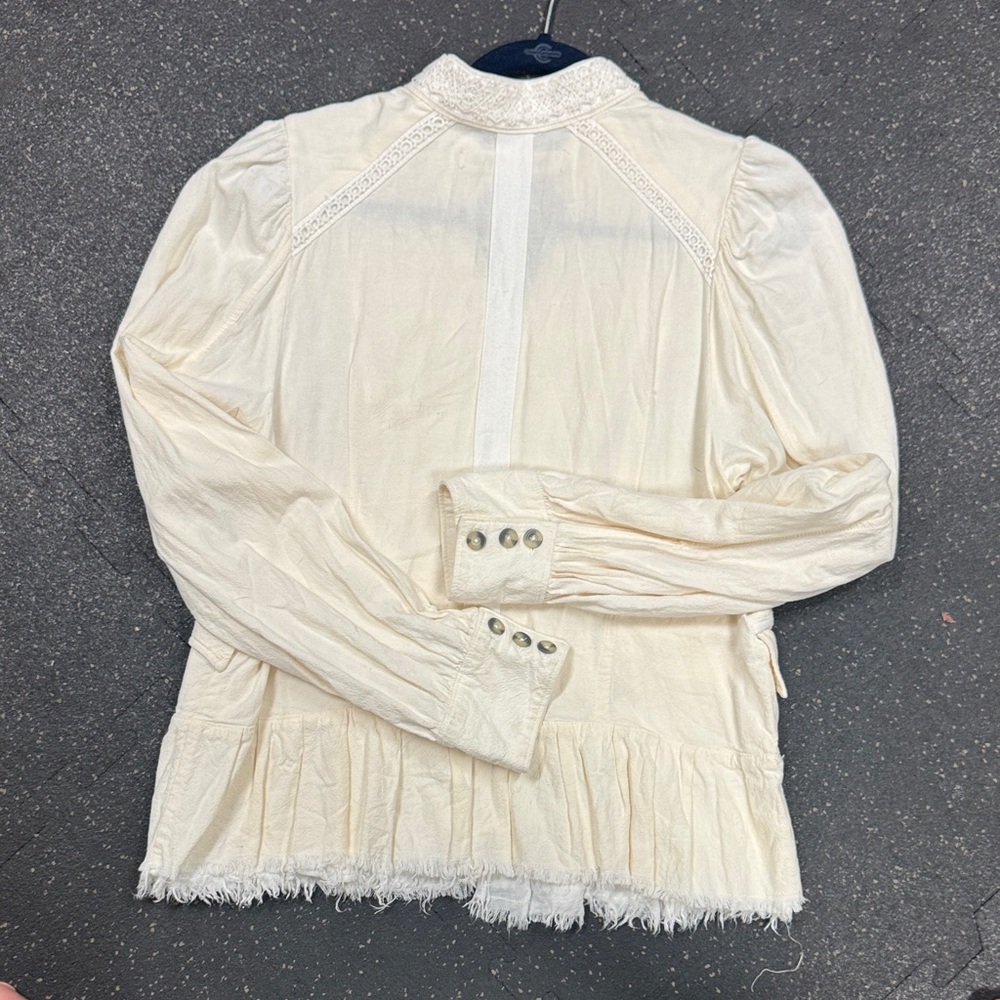 Free People White Military-Style Buttoned Jacket - Picture 11 of 11